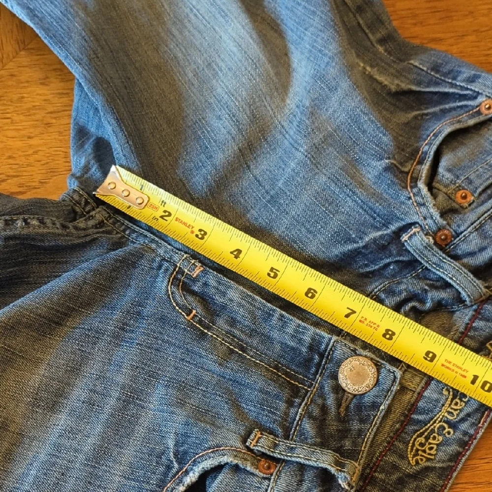 Y2K American Eagle Outfitters Classic Blue Jeans Lightly Distressed Hipster - Picture 10 of 14